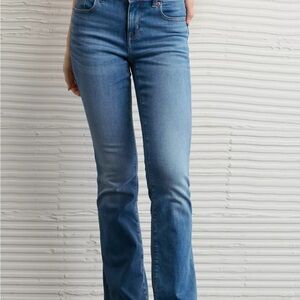 American Eagle Next Level Women's Blue Denim Jeans - Slim Fit Boot cut